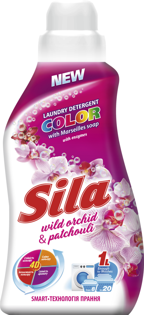 "სილა" სარეცხი სითხე, ფერადი ქსოვილის "Color" 1ლ